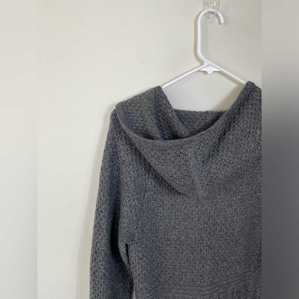 Athleta BOREALIS HOODIE SWEATER DRESS Gray Knit Dress Merino Wool Cozy Size M - Picture 11 of 16